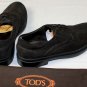 TOD'S SHOES $565 DARK BROWN SUEDE TOE ORNAMENTED PEBBLE SOLE DERBY 8 41e NEW