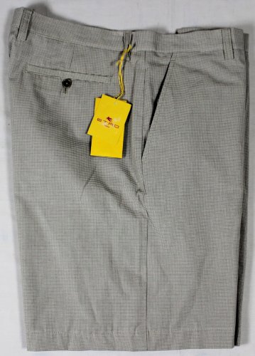 ETRO SHORTS $350 BROWN MICRO-CHECK 100%COTTON BERMUDA WALKING SHORTS 38 54e NEW