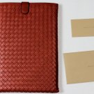 BOTTEGA VENETA iPAD CASE $640 SIENNA RED LOGO INTRECCIATO LAMBSKIN iPAD CASE NEW