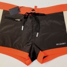 DSQUARED2 SWIM TRUNKS $465 DK BROWN LOGO ORNAMENTED SWIMSUIT BEACHWEAR S 48e NEW