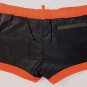 DSQUARED2 SWIM TRUNKS $465 DK BROWN LOGO ORNAMENTED SWIMSUIT BEACHWEAR S 48e NEW