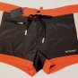 DSQUARED2 SWIM TRUNKS $465 DK BROWN LOGO ORNAMENTED SWIMSUIT BEACHWEAR S 48e NEW