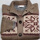 BRUNELLO CUCINELLI SWEATER BROWN 100%CASHMERE 7-BTN WINTER CARDIGAN MED 50 NEW