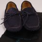 SUTOR MANTELLASSI SHOES $545 NAVY PEBBLED SOLE HANDMADE TIED DRIVER 8 41e NEW