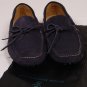 SUTOR MANTELLASSI SHOES $545 NAVY PEBBLED SOLE HANDMADE TIED DRIVER 8 41e NEW