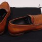 DSQUARED2 SHOES $650 CAMEL BROWN LOGO ORNAMENT HANDMADE PENNY LOAFER 12 45e NEW