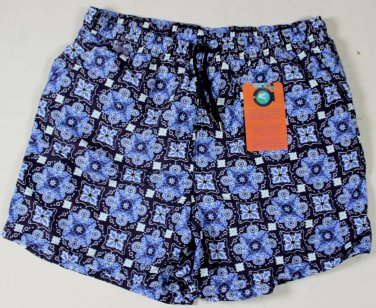 ETRO SWIM TRUNKS $350 NAVY/WHITE LOGO BANDANA BEACHWEAR SWIMSUIT XXL 56e NEW
