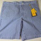 ETRO SHORTS $365 BLUE/WHITE SEERSUCKER STRIPED BERMUDA WALKING SHORTS 40 56e NEW