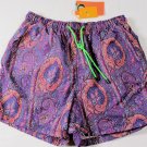 ETRO SWIM TRUNKS $350 PURPLE/BLUE LOGO PAISLEY BEACHWEAR SWIM SHORTS XXL 56e NEW