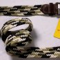 ETRO BELT $320 BROWN/KHAKI/BEIGE WOVEN LOGO EMBOSSED BUCKLE BELT 38 95cm NEW