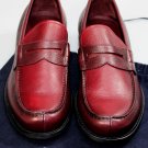PRADA SHOES $890 DK RED BURNISHED SAFFIANO LEATHER PENNY LOAFER 11.5 44.5 NEW