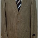 ZEGNA COAT $2800 BROWN HOUNDSTOOTH 100%CASHMERE 3-BTN BLAZER JACKET 44L 54e NEW