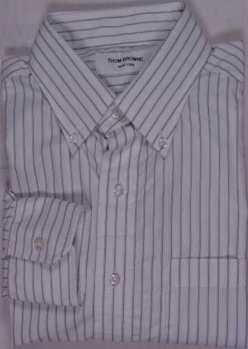 THOM BROWNE SHIRT $545 BLACK STRIPE ORIGINAL 2008 HANDMADE SHIRT 5 16.5/35 NEW