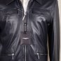 COSTUME NATIONAL COAT $2,514 BLACK 100%LEATHER KABAN LOGO ZIP JACKET 42 52e NEW