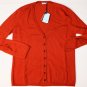 MALO SWEATER $795 MELON RED 100%CASHMERE V-NECK 7-BTN CARDIGAN 8 44e NEW