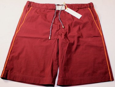 MARC JACOBS SWIMSUIT $550 MAROON LOGO COUTURE BEACHWEAR TRUNKS M 50e NEW