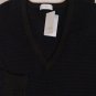 MALO SWEATER $890 NAVY/BROWN STRIPED 100%CASHMERE V-NECK JUMPER XL 54e NEW