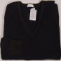 MALO SWEATER $890 NAVY/BROWN STRIPED 100%CASHMERE V-NECK JUMPER XL 54e NEW