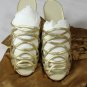 FERRAGAMO CREATIONS SHOES $1400 GOLD CALF HANDMADE KIMO2 STRAPY SANDAL 6B 36 NEW