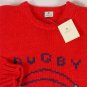 BORRELLI SWEATER $3360 RED 100%CASHMERE 12-PLY RUGBY CREWNECK MED 50e NEW