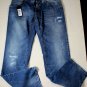 DOLCE & GABBANA JEANS $660 MED WASH LOGO ORN DISTRESS WHISKER DENIM 38/36 54 NEW