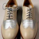 MAISON MARTIN MARGIELA SHOES $950 BEIGE/SILVER WINGTIP LEATHER REPLICA 9 42e NEW