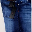 KITON JEANS $995 DARK WASH FRONT WHISKERED LOGO EMBROIDERED DENIM 33/34 50e NEW
