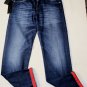 KITON JEANS $995 DARK WASH FRONT WHISKERED LOGO EMBROIDERED DENIM 33/34 50e NEW