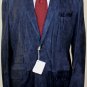 BRUNELLO CUCINELLI JACKET $6050 DARK BLUE SUEDE CALFSKIN 2BTN BLAZER 44R 56 NEW