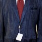 BRUNELLO CUCINELLI JACKET $6050 DARK BLUE SUEDE CALFSKIN 2BTN BLAZER 44R 56 NEW