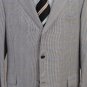 OXXFORD JACKET $2,995 BLUE CHECK WOOL/SILK/LINEN HANDMADE 3-BTN COAT 44L 54e NEW