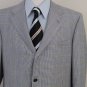 OXXFORD JACKET $2,995 BLUE CHECK WOOL/SILK/LINEN HANDMADE 3-BTN COAT 44L 54e NEW