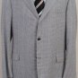 OXXFORD JACKET $2,995 BLUE CHECK WOOL/SILK/LINEN HANDMADE 3-BTN COAT 44L 54e NEW