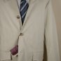 BALLANTYNE COAT $1250 KHAKI COTTON/POLY 4-BTN SPRING TRENCH COAT XL 54e NEW