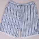 CORNELIANI SWIMSUIT $285 LT BLUE/WHITE LOGO BOARD SHORTS BEACHWEAR Lg 52e NEW