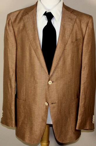 ZEGNA JACKET $2195 COPPER 2BTN COTTON/LINEN/SILK DUO STREET SPORTCOAT 44 54e NEW