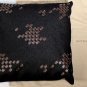 BOTTEGA VENETA PILLOW SET $980 BLACK LINEN BROWN LEATHER INTRECCIATO STITCH NEW
