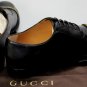GUCCI SHOES $945 BLACK GOLD CHAIN LINK ACCENTED CAPTOE OXFORDS 11 44e NEW