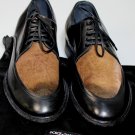 DOLCE & GABBANA SHOES $950 BLACK/BROWN DYED CALFHAIR MIXED MEDIA DERBY 7 40e NEW