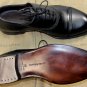 BOTTEGA VENETA SHOES $940 BLACK CALFSKIN MULTI-STITCHED CAPTOE OXFORDS 7 40 NEW