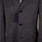 PRADA COAT $2795 BLACK/GRAY 100%WOOL TWEED 3-BTN NOTCH LAPEL TOPCOAT 42R 52e NEW