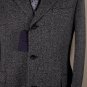 PRADA COAT $2795 BLACK/GRAY 100%WOOL TWEED 3-BTN NOTCH LAPEL TOPCOAT 42R 52e NEW