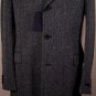 PRADA COAT $2795 BLACK/GRAY 100%WOOL TWEED 3-BTN NOTCH LAPEL TOPCOAT 42R 52e NEW