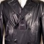 COSTUME NATIONAL JACKET $3495 BLACK 100%LEATHER WOOL LINED PEA COAT 40 50e NEW