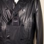 COSTUME NATIONAL JACKET $3495 BLACK 100%LEATHER WOOL LINED PEA COAT 40 50e NEW