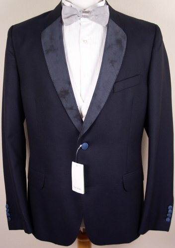 PAUL SMITH COAT $1565 DARK NAVY SILK LAPEL 2-BTN FORMAL JACKET 42 52 NEW