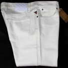 GUCCI JEANS $595 WHITE GUCCISSIMA EMBOSS LOGO STRIPE FIT LEG DENIM 36/36 52e NEW