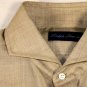 RALPH LAUREN PURPLE LABEL DRESS SHIRT $1595 SAND BROWN 100%CASHMERE L 52e NEW