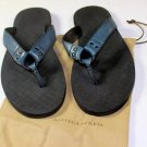 BOTTEGA VENETA SHOES $590 SLATE BLUE CALFSKIN O-RING THONG SANDALS 12 45 NEW
