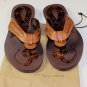 BOTTEGA VENETA SHOES $680 BROWN PYTHON SKIN INTRECIATTO THONG SANDAL 12 45e NEW